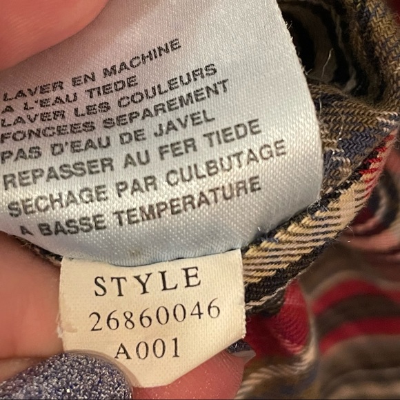 Vintage Liz Claiborne Toggle Heavy Plaid Lined 100% Cotton Jean Jacket Coat Sz M - Picture 14 of 16